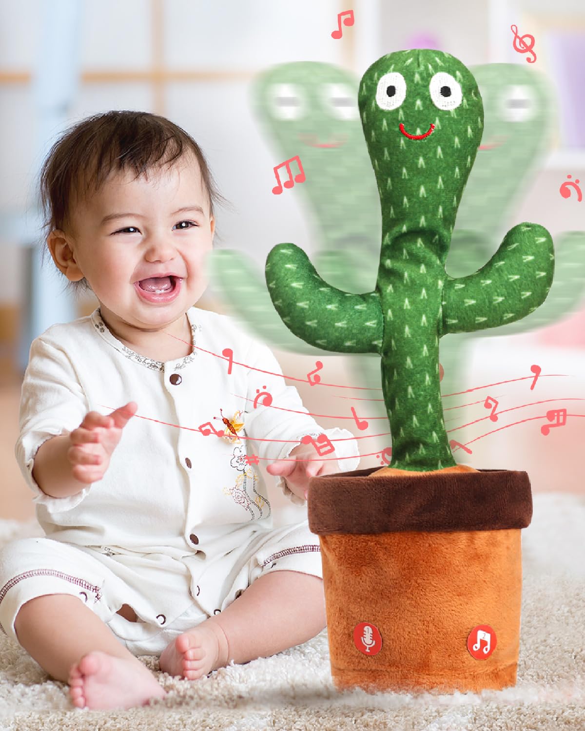 Play Nation Premium Musical Talking, Touching & Dancing Cactus Talking Toy for Kids, Song & Voice Recording Repeats What You Say, Rechargeable Musical Toy, BIS Certified, Height 32cm, 0-4 Years, Green (B0CQ8FFVY4) Amazon Price History, Amazon Price Tracker