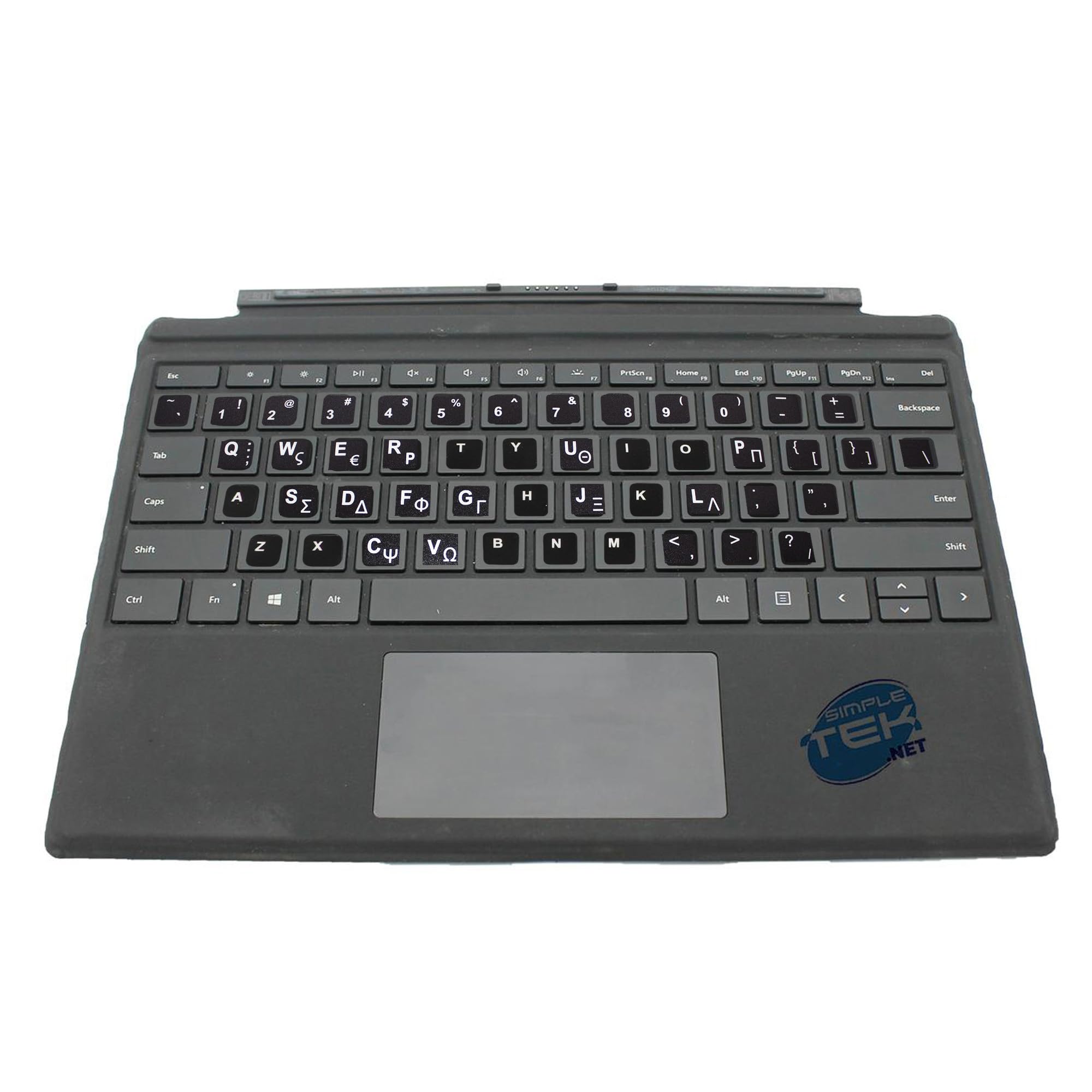 Teclado magnético para Surface Pro 6 con pegatinas de layout griego GR 4