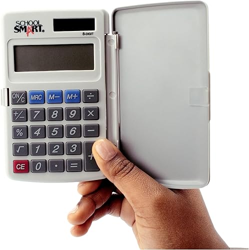 Miniatura 6 de School Smart Calculadora de bolsillo de doble potencia LCD de 8 dígitos, 2-7/8 x 3/8 x 4-5/8 pulgadas