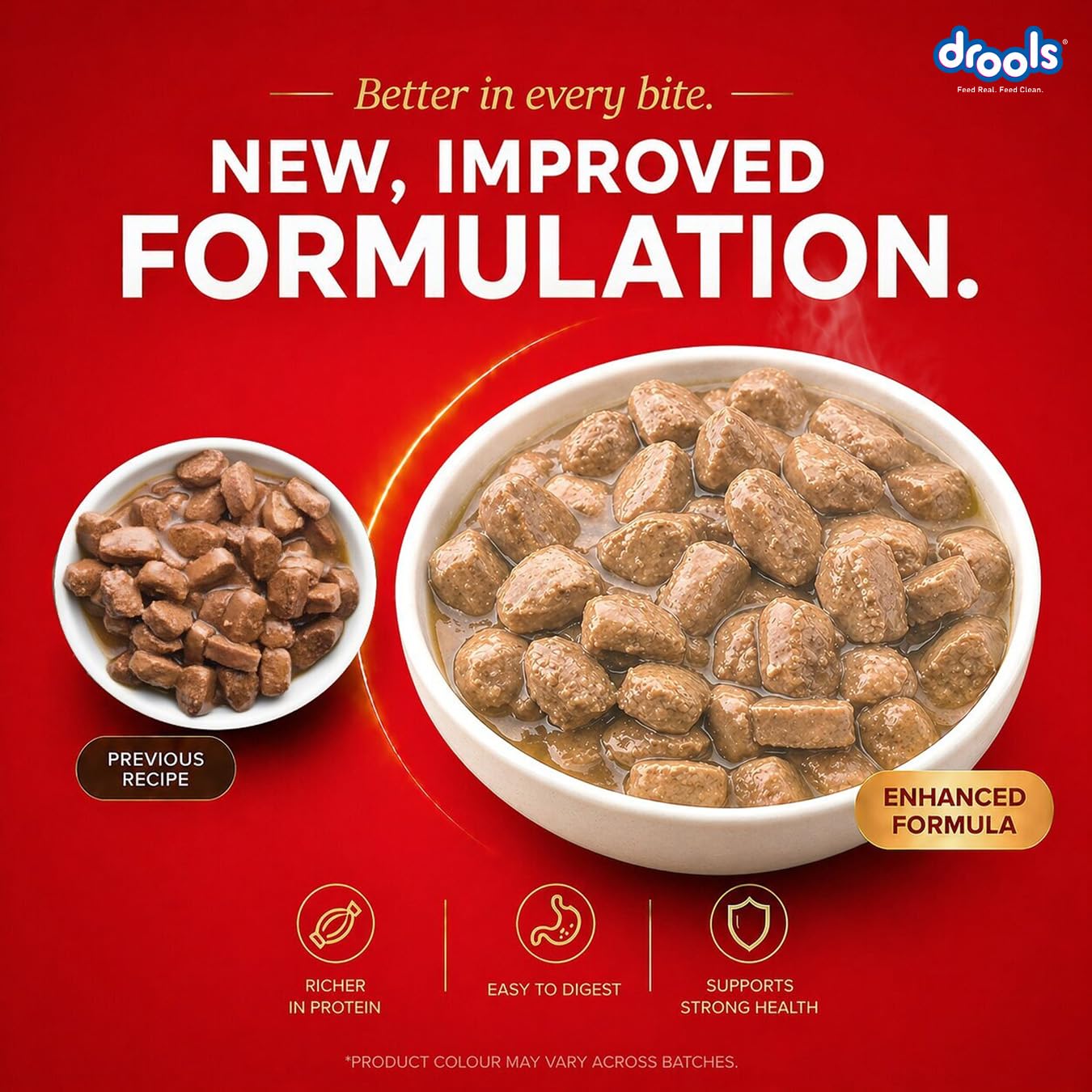 Drools Adult Wet Dog Food (12 x 60g) | Real Chicken & Liver Chunks in Gravy | Supports Skin, Coat, Joint Health & Easy Digestion