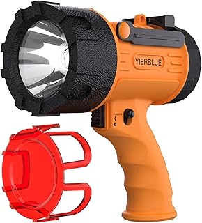 Rechargeable Spotlight,Handheld Rechargeable Spotlight 18W Waterproof Flashlight, Super Bright 100000 Lumens LED,10000mAh 20h Ultra-Long Standby,Ideal Spotlight for Boating, Camping…