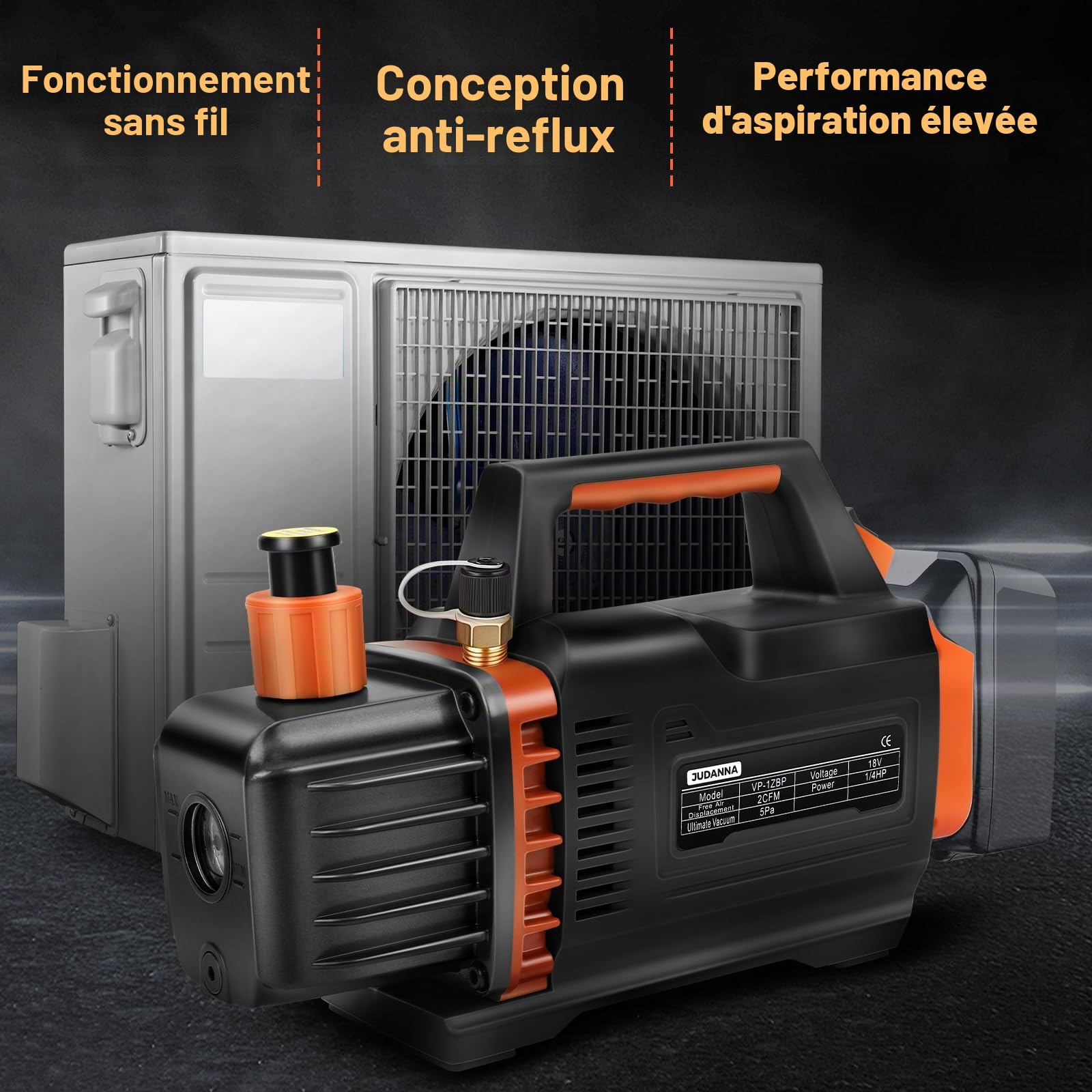 Pompe à vide sans fil pour Makita 18 V batterie, 150 W 2CFM 1/4 HP | Pompe à vide pour réfrigérant sous vide ultime climatisation domestique entretien automobile emballage sous vide (sans piles)