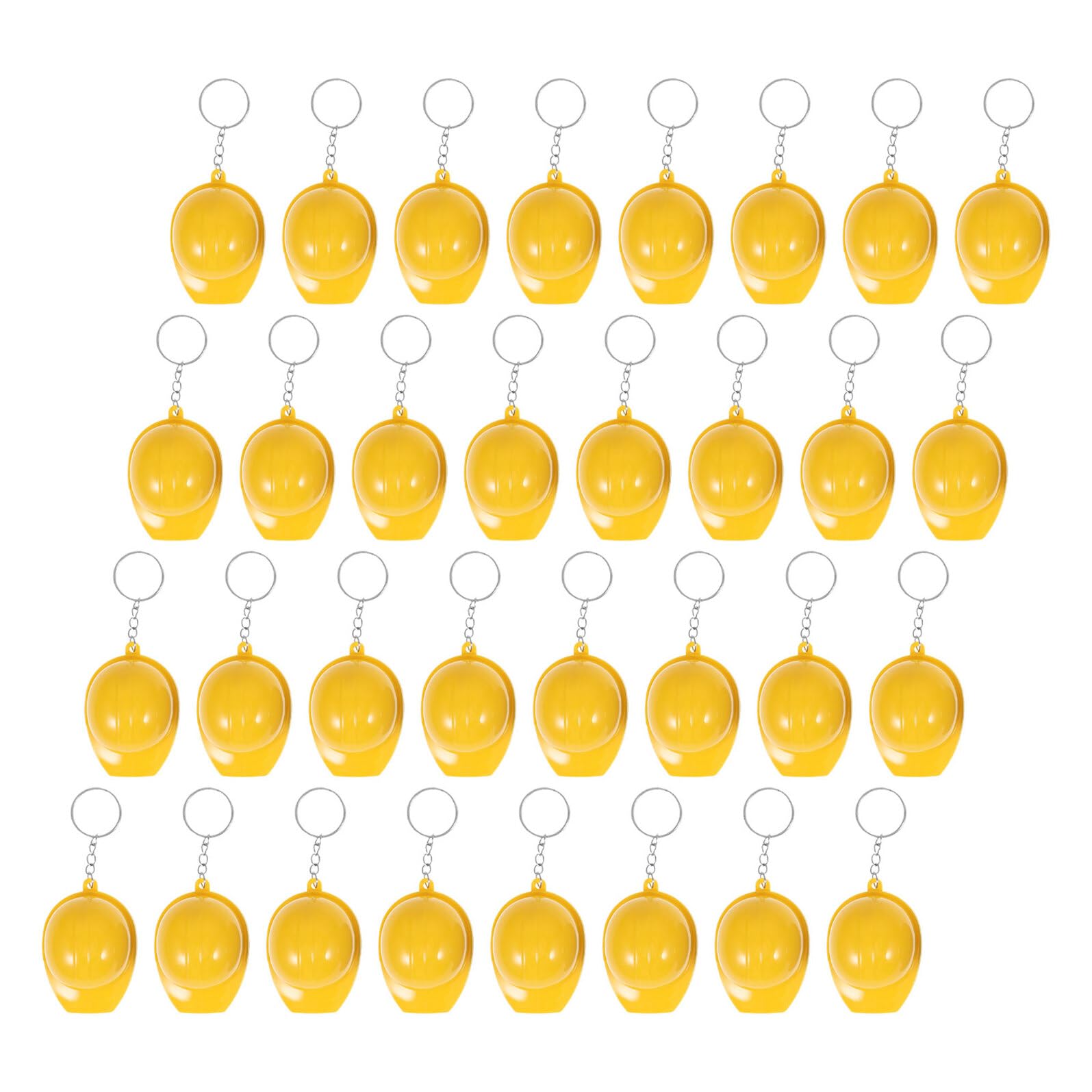 Uonlytech 100 Llaveros Miniatura de Sombrero de Construcción Amarillo, Diseño Realista de Casco de Seguridad, Material de Aleación de Zinc y Plástico, Ideales para Fiestas y Actividades
