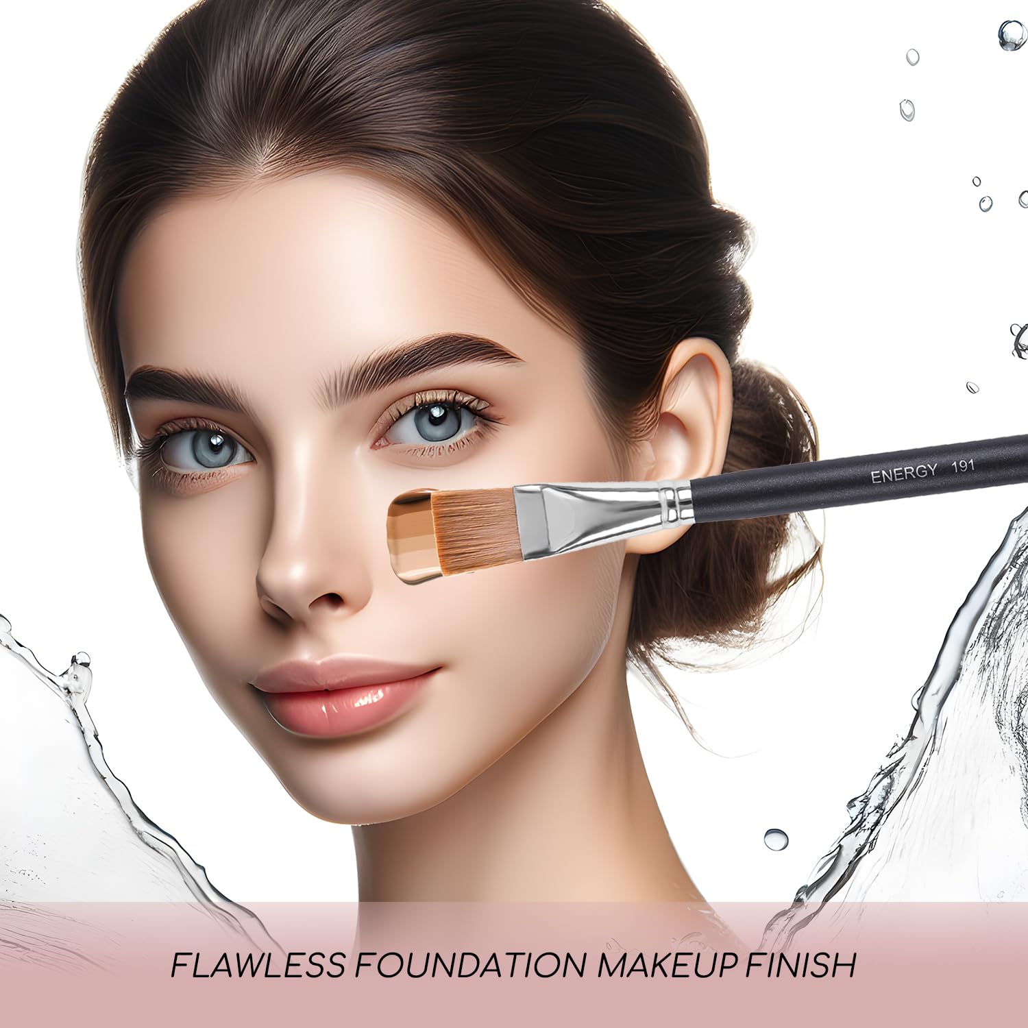 ENERGY Square Foundation Brush Professional Flat Facial Mask Brush for Blending Liquid Cream Foundation Emulsion Cosmetics Vegan Face Makeup Brush
