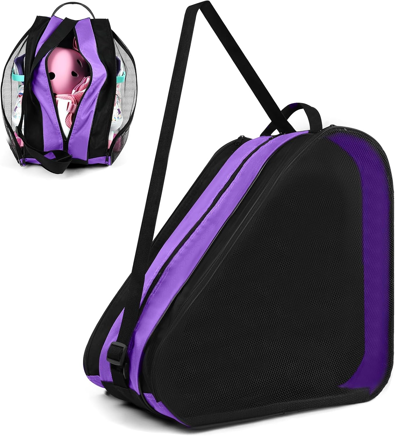 flintronic Roller Skate Bag, Ice Skate Bag, Breathable Ice Skating Bags with Adjustable Shoulder Strap and Top Handle