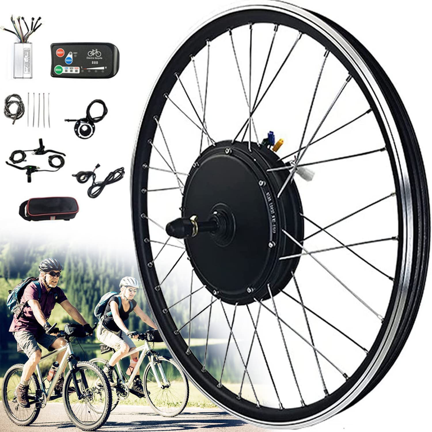 20 ”, 24”, 26 ”, 27,5”, 28 ”, 29”, 700c Zestaw do konwersji roweru elektrycznego Zestaw do konwersji roweru elektrycznego Ebike Piasta silnika bezszczotkowego 48V/1000W-29inch
