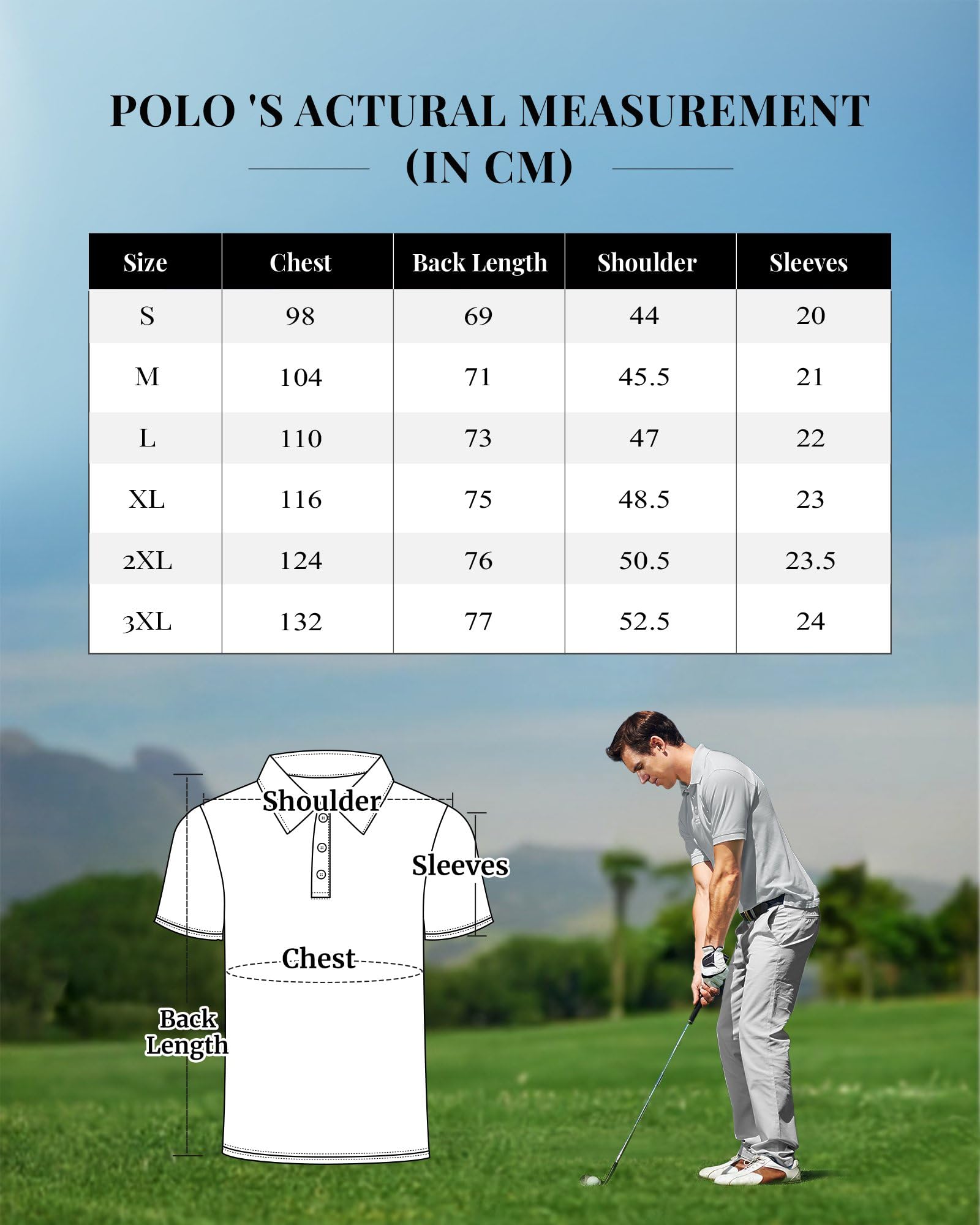 33,000ft Polo da uomo da golf UPF50+, protezione solare estiva, a maniche corte, ad asciugatura rapida, per sport all'aria aperta, in tinta unita, per uomini per golf, tennis