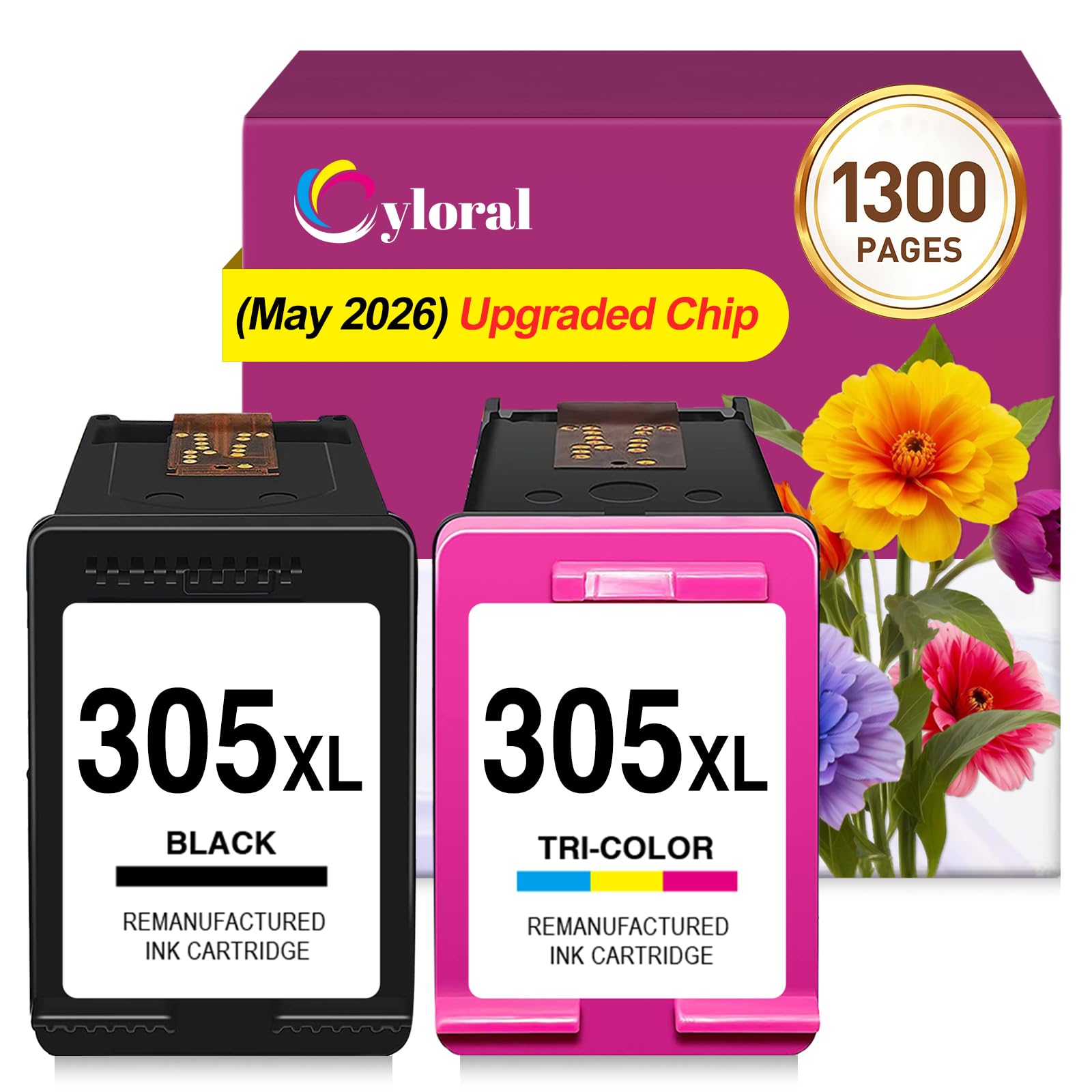 Cyloral 305XL Tinta Impresora para HP 305 DeskJet 2820e 4220e 2800e 2823e | DeskJet 4200e 4230e 2810e 2821e 2822e 4210e 2700e 2720 2721e 2722e 2723e 4120e Cartuchos HP 305 XL Tinta HP 305 Negro y Color