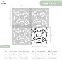Vista 4 de LAMEGO - Plantilla de plástico reutilizable para azulejos, geométricos marroquíes, pared de suelo (17.7 x 17.7 in)