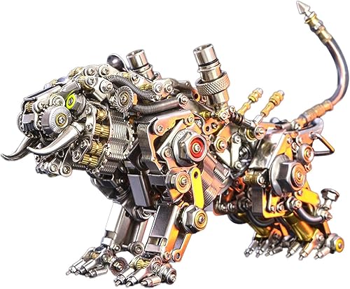 Bengala Tiger - Rompecabezas de metal 3D para adultos, 700 piezas, kits de montaje de modelos, adorno de escritorio de estilo retro steampunk (sin