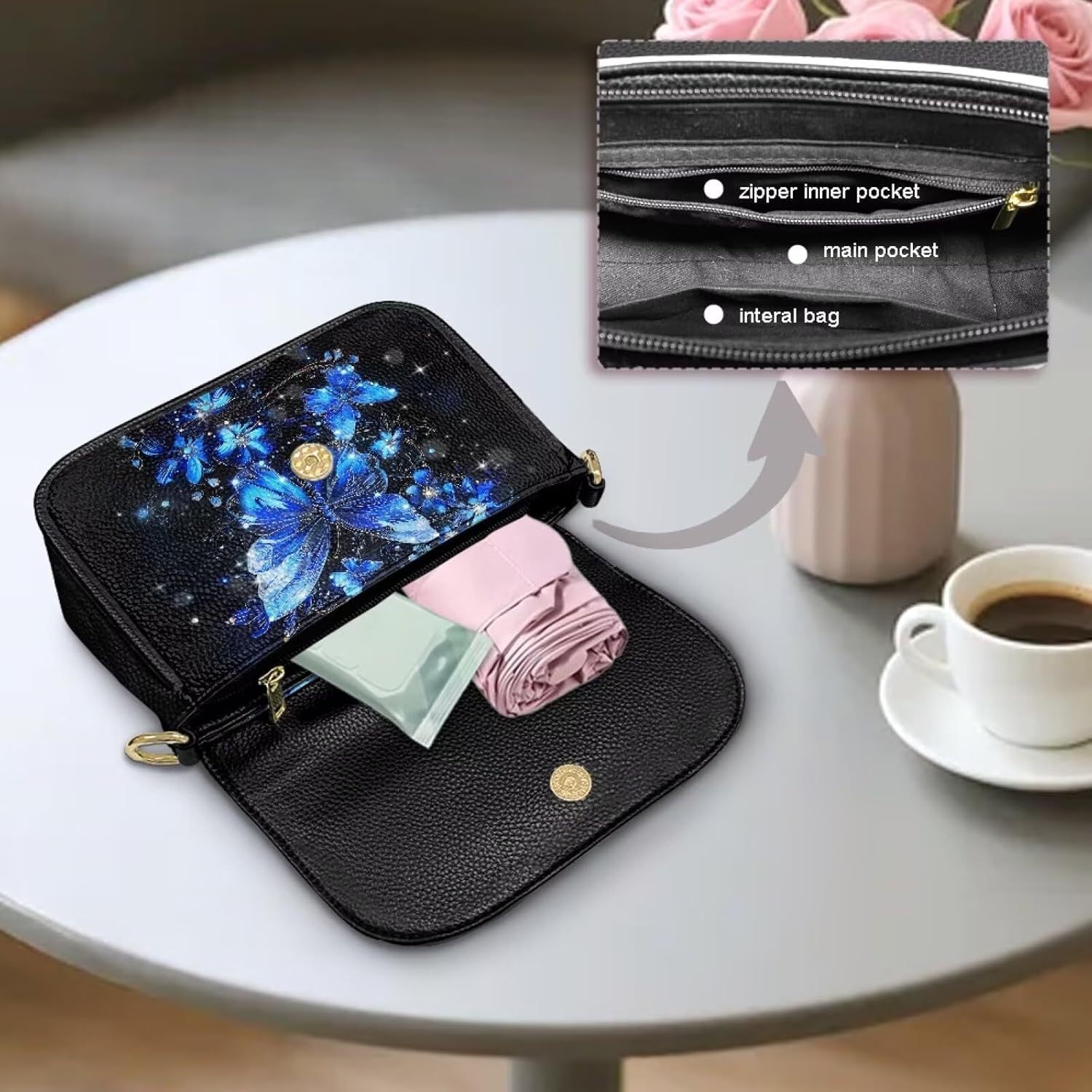 Shoulder Bag Leather Crossbody Purse Women Small Satchel Bag Casual Clutch Underarm Purse Tote