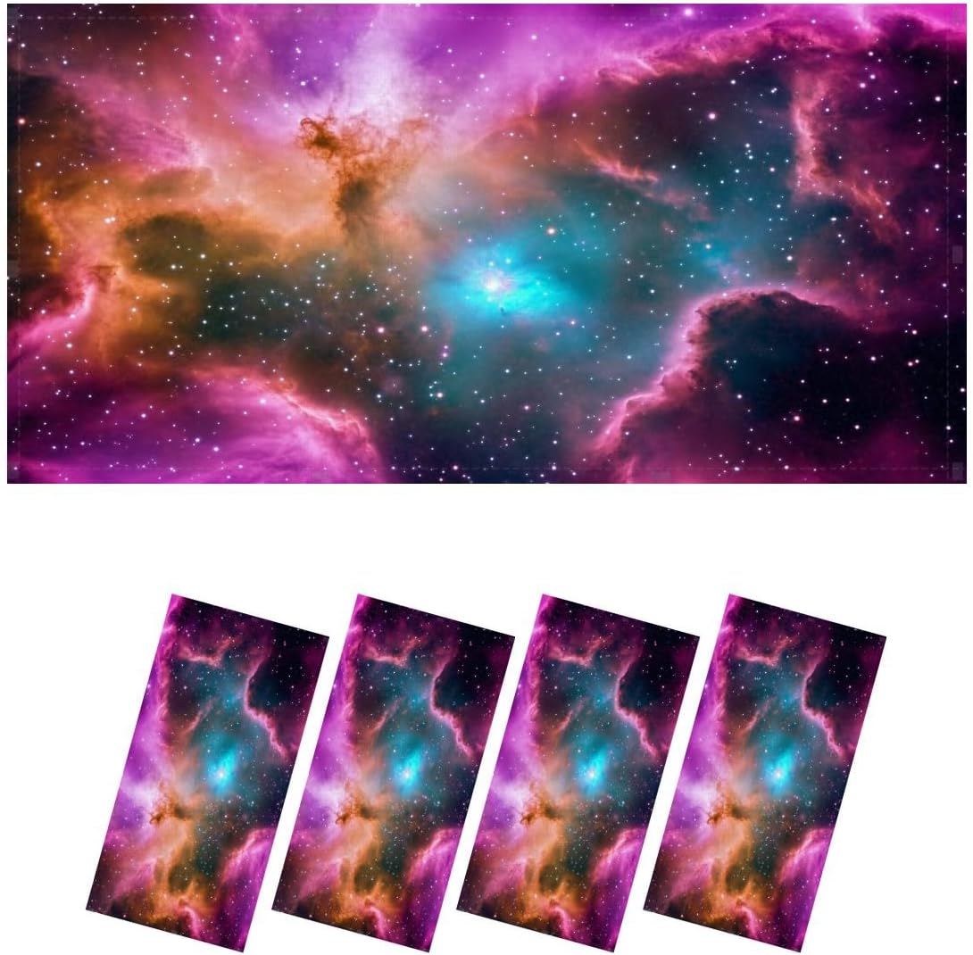 Fluorescent Light Covers for Ceiling Lights Distant Nebula far Away Galaxy Easy to Install Magnetic Light Filter for Classroom Office Hospitals School Home Decor