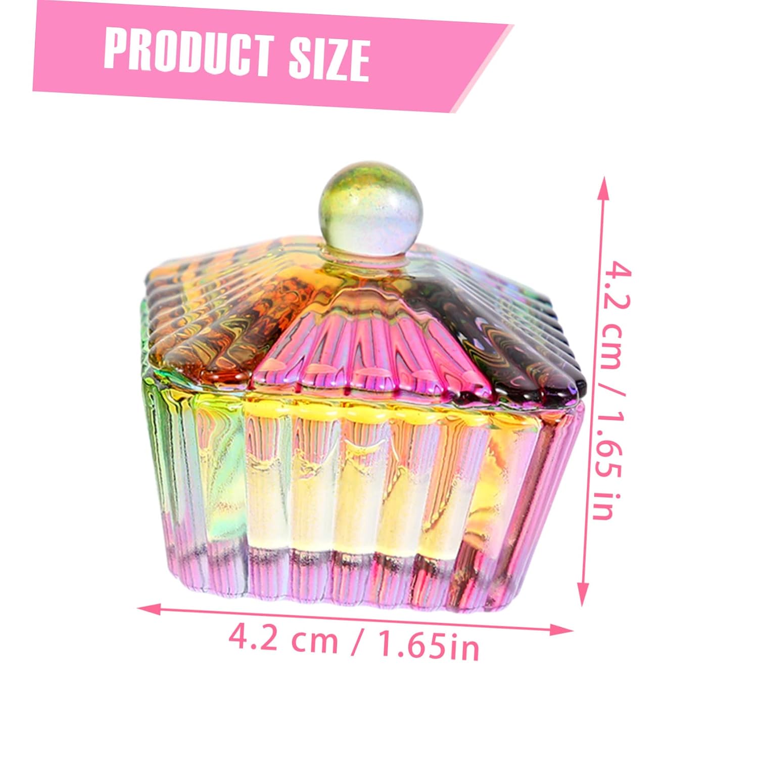LIFKOME 2pcs Crystal Nail Art Mixing Cup with Lid Durable Glass Manicure Powder Bowl for Liquid Mixing and Nail Art Accessories Heart Shape Shape image 2