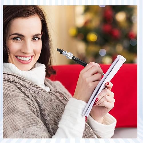 Miniatura 6 de Crtiin 30 bolígrafos negros con cuentas de plástico, con cuentas de plástico, con cuentas de tinta negra, para hacer bricolaje, regalo, niños,