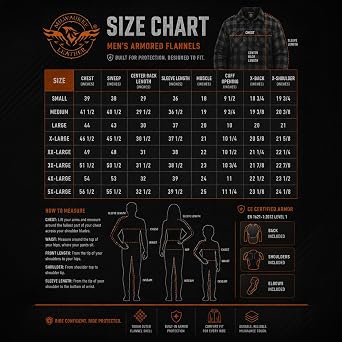 Milwaukee Leather Men's Armored Long Sleeve Flannel Biker Shirt, MPM1645 | Aramid Fiber Reinforced, Vented, Dual Closure, Protective
