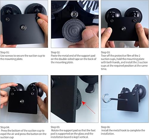 Miniatura 5 de Paquete de 2 colgadores de comedero para colibríes con ventosas, con estructura de doble ventosa súper fuerte, utilizado para comederos de pájaros