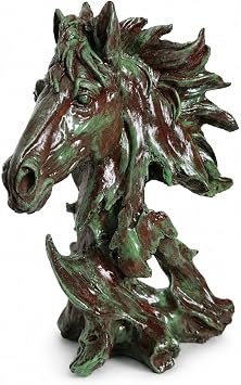 Hareketli Yeleli At Ba  Dekoratif Biblo, 26 x 20 x 9 cm, Kahverengi, El Boyamas