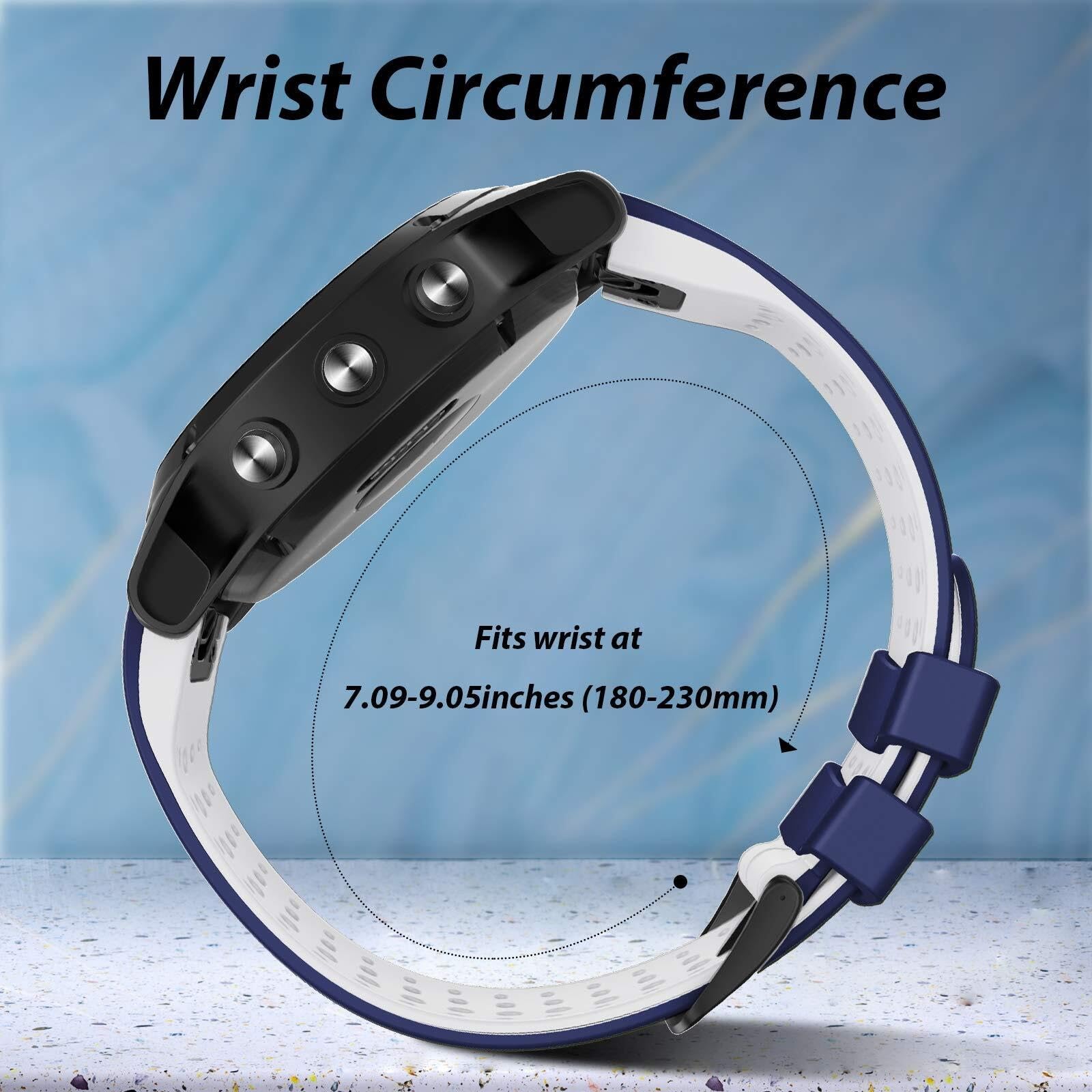 Pasek do zegarka Fenix 5 22 mm, łatwy do dopasowania, silikonowy, miękki, sportowy pasek, zamiennik do smartwatchy Fenix 7, Fenix 5 Plus, Fenix 6, Fenix 6 Pro