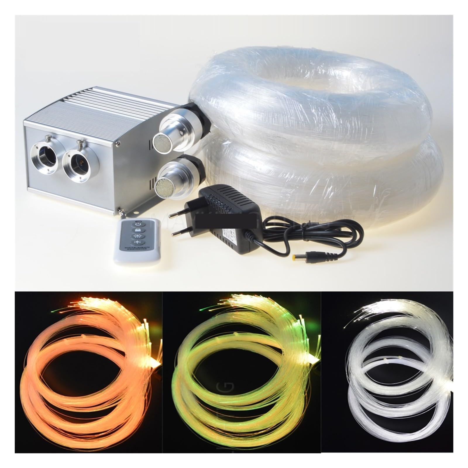 Diy Dual Port Chip 10w Twinkle Led Fiber Optic Star Zestaw lamp sufitowych, 5m Plastikowe światłowód + Kryształ,Wytrzymały