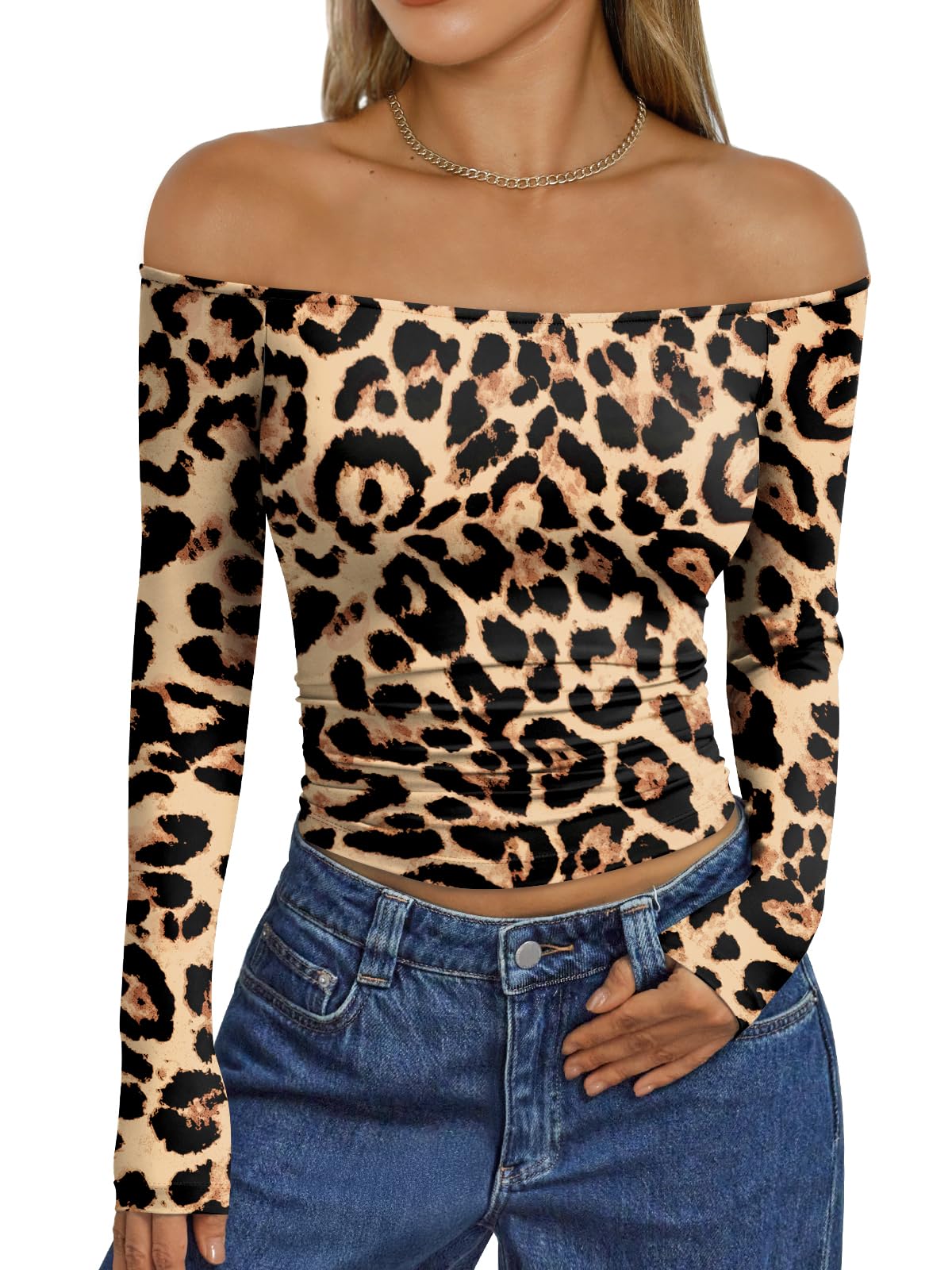 Womens Long Sleeve Off The Shoulder Tops Going Out Cute Basic Y2K Fall Fashion 2026 Outfits Clothes