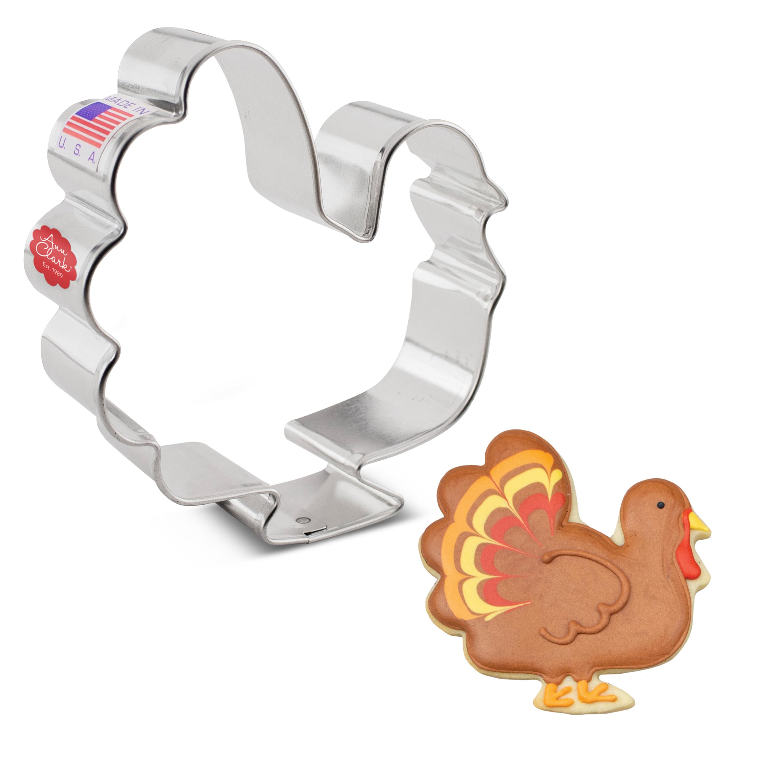 Ann Clark Thanksgiving Turkey Cookie Cutter, 3-3/4” Made in USA