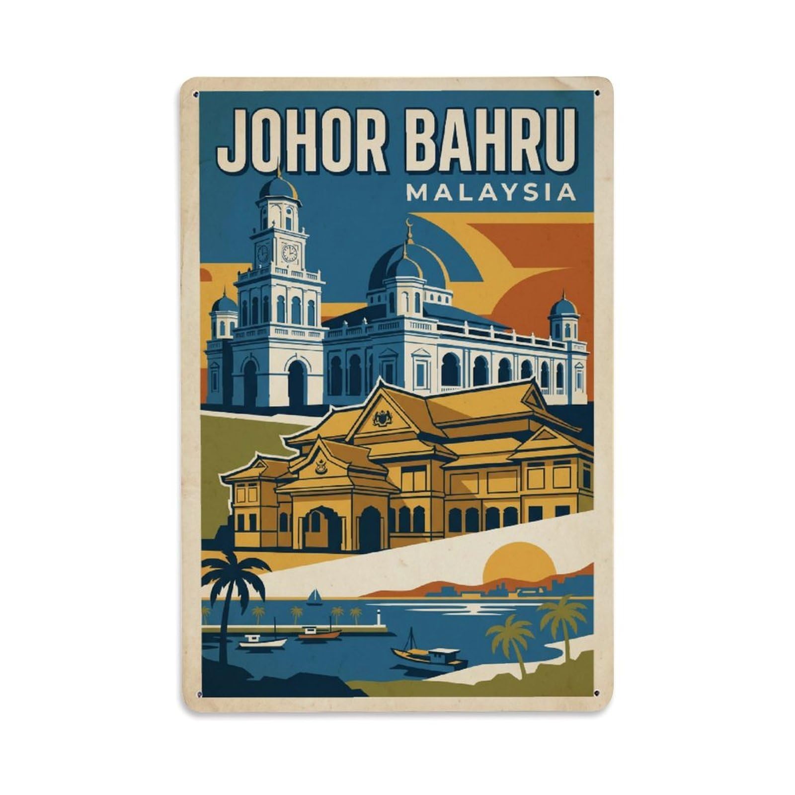 Fqcyn Style Metal Tin Sign Retro Malaysia Johor Bahru Travel