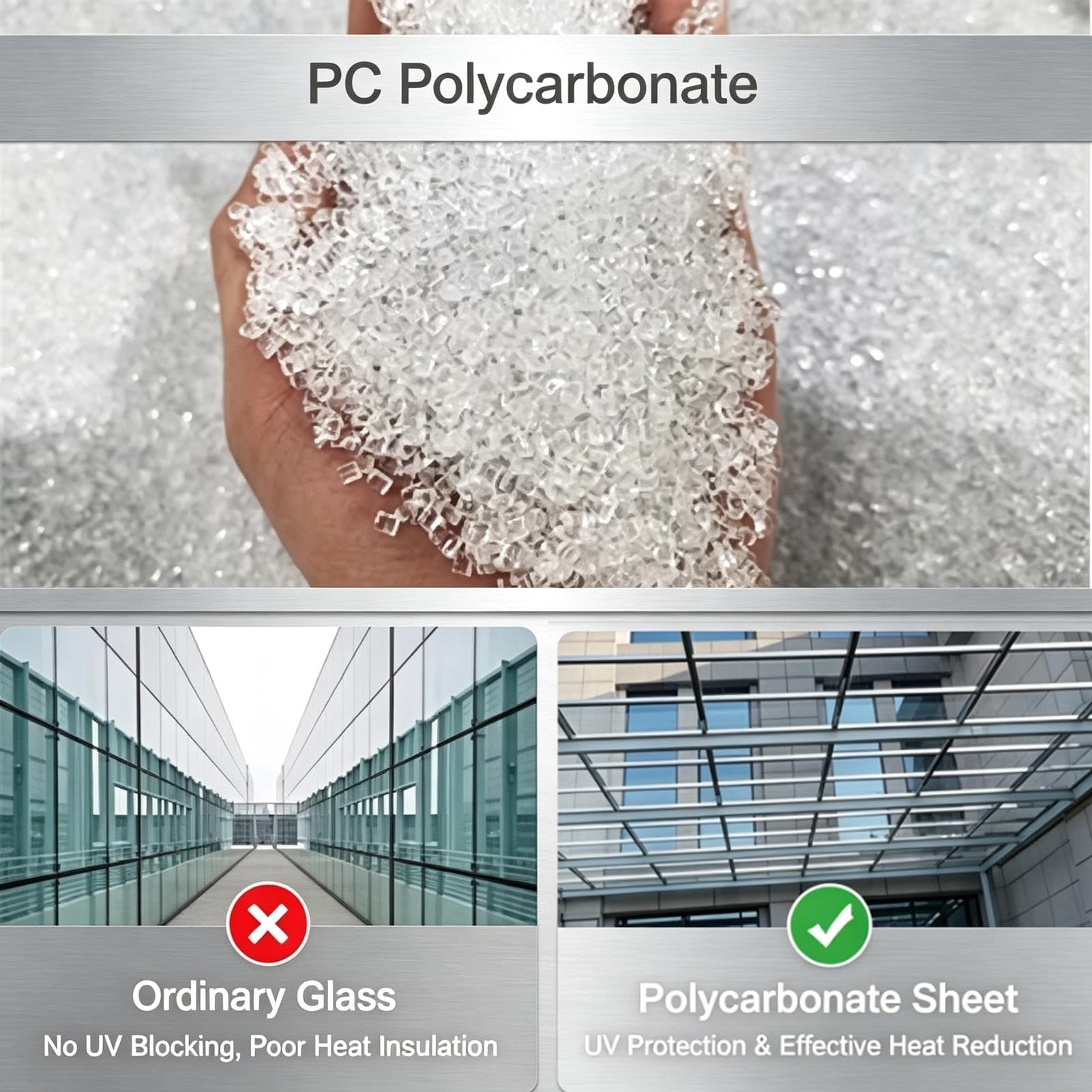 Panel de Policarbonato Techo 1mm Transparente Protección UV Sustituto del