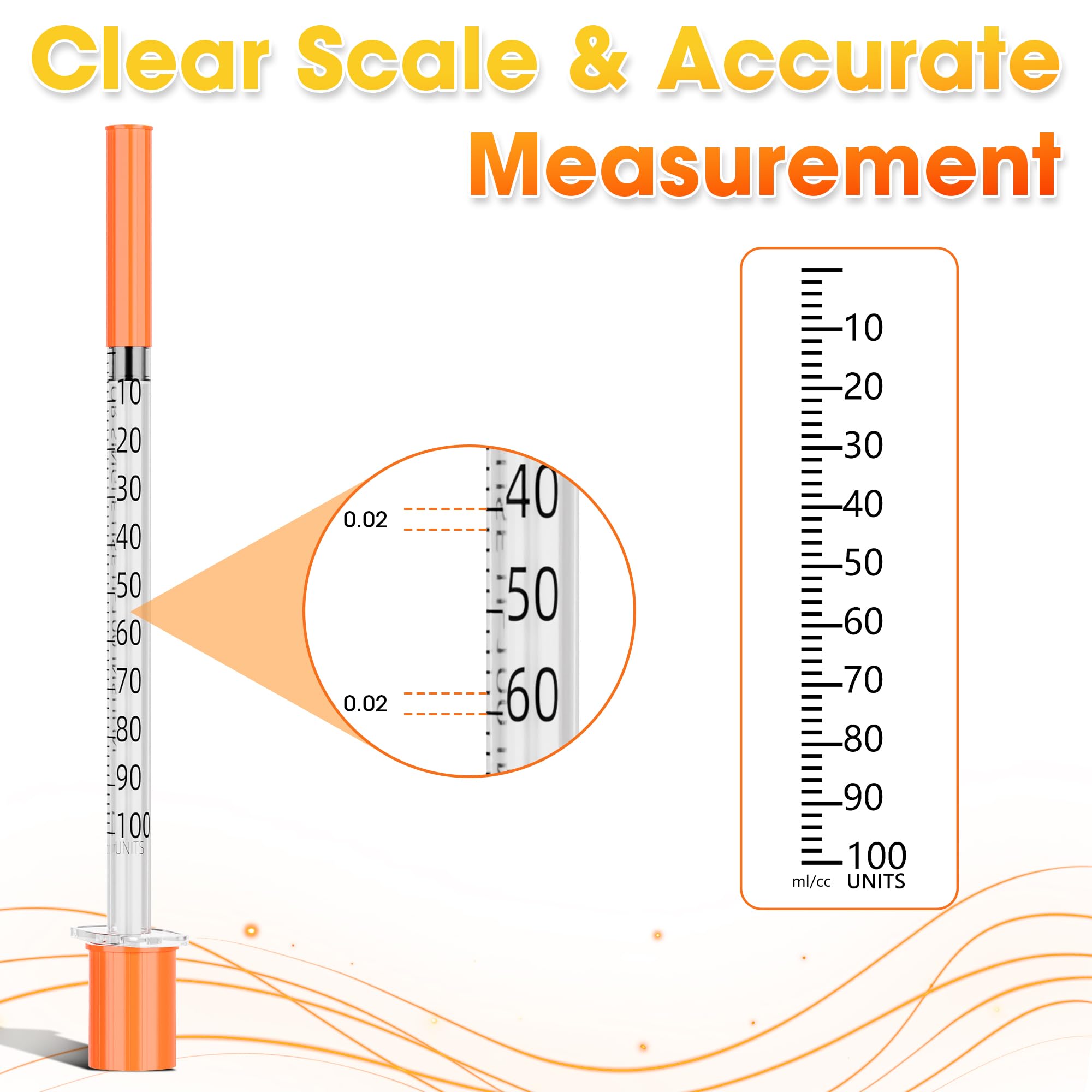 1cc Syringe 32G 1/4" 6mm, U-100 1ml Lab Syringes, Pack of 20 — Amazon image 4