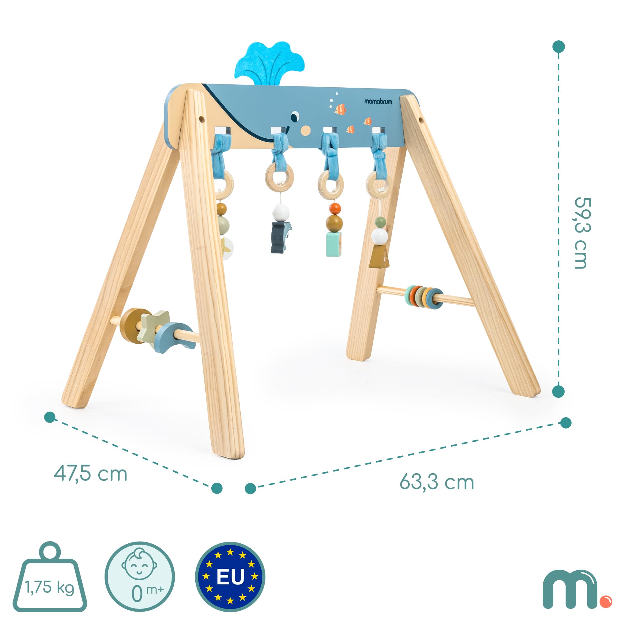 Support éducatif en bois Montessori pour bébé avec suspension sensorielle Océan