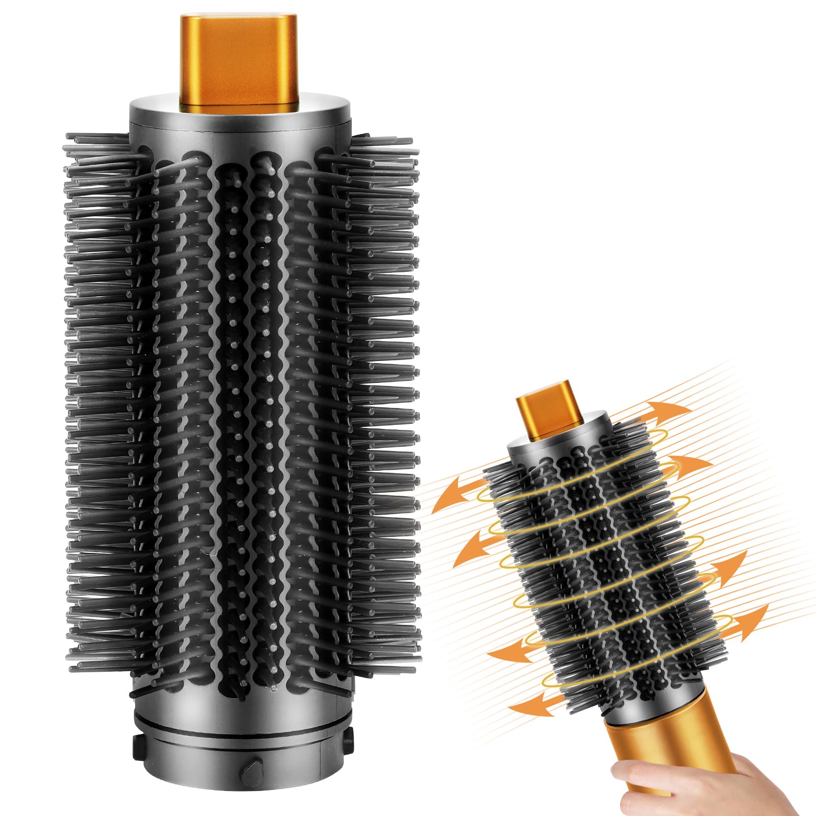 Upgraded Round Volumizing Brush Compatible with Dyson Airwrap Attachments,Round Brush Hair Accessories Compatible with Airwrap HS01/05/08 for Straighten Dry Curls Add Volume (Nickel/Copper)