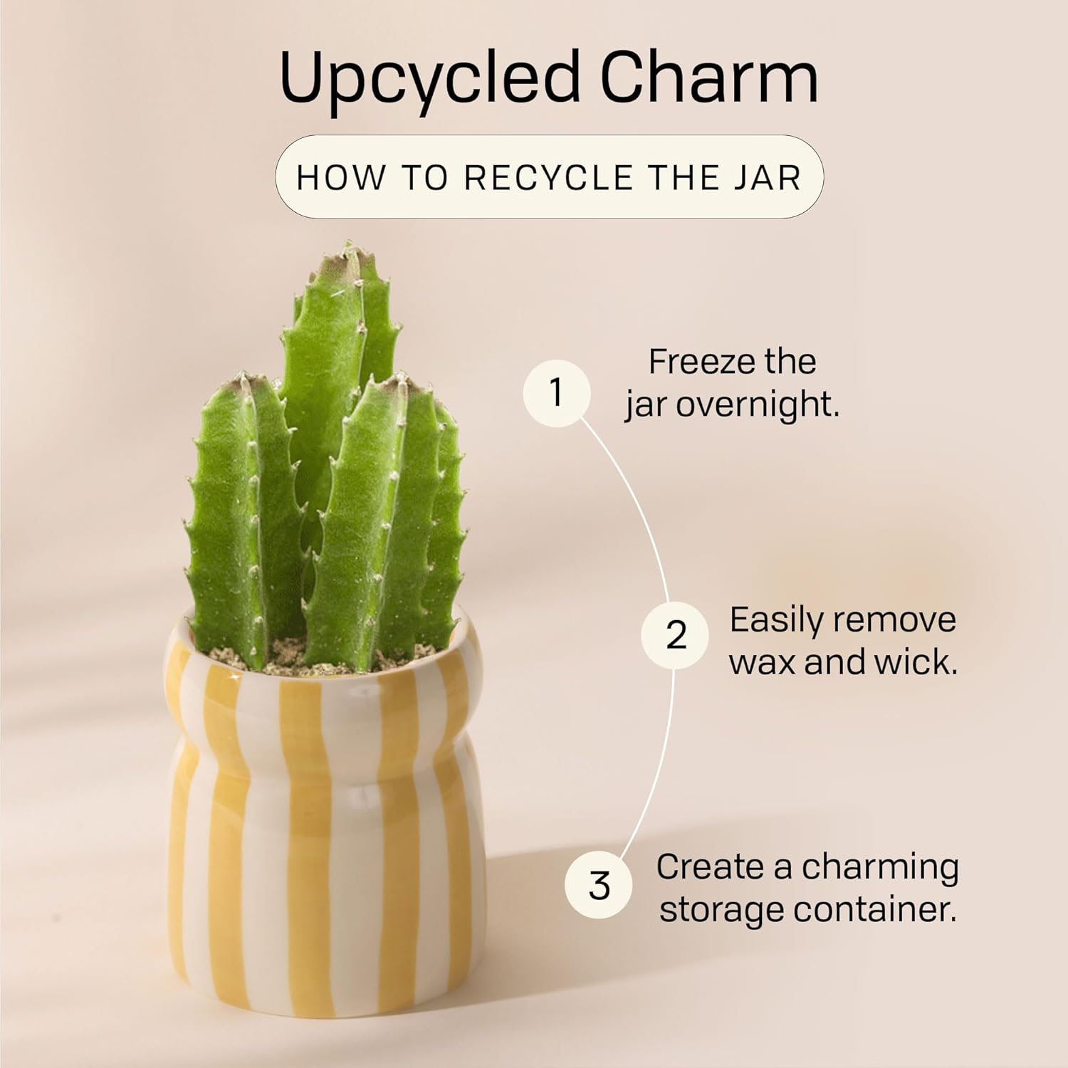 Paddywax Cabana Hand-Painted Scented Candle in Ceramic Reusable Food Safe Jar, Clean-Burn Soy Candle with Approx. 42 Hour Burn Time, Ochre – Gold Coast, 6.5 oz - Image 5