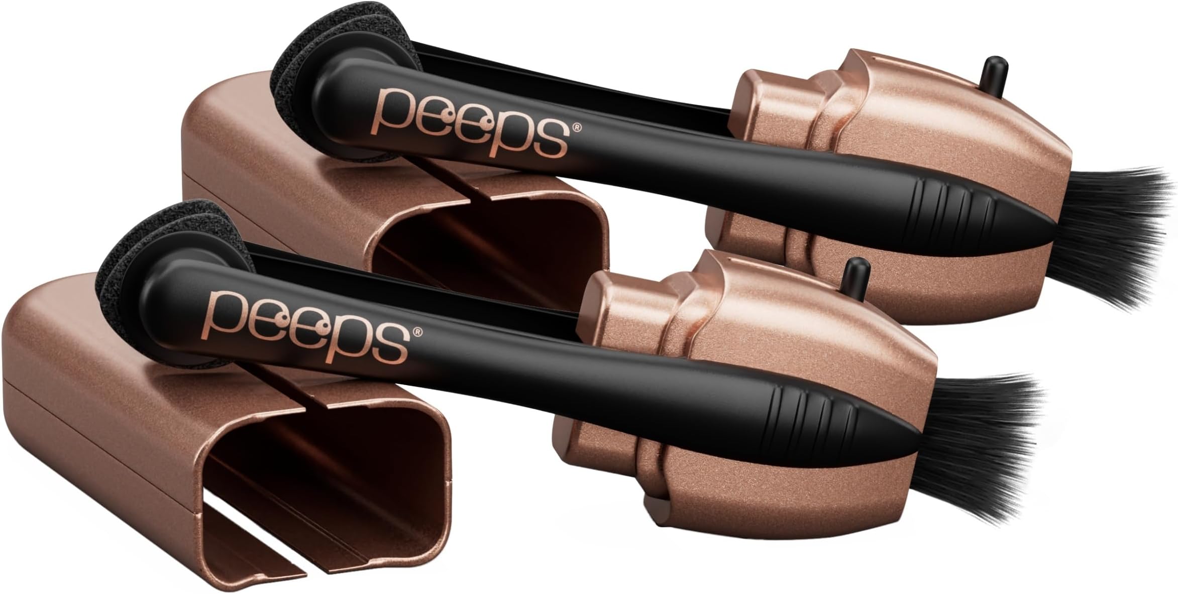 Peeps Glasses Cleaner - for Eyeglasses, Reading Glasses, and More - Lens Cleaner with Carbon Microfiber Tech-Electroplated Rose Gold-2 Count (Pack of 1)