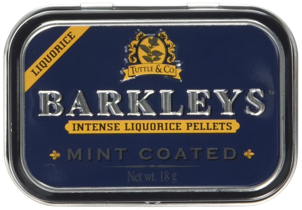 Mint Coated Liquorice Pellets Suitable for Vegetarians, 18 g, Pack of 4