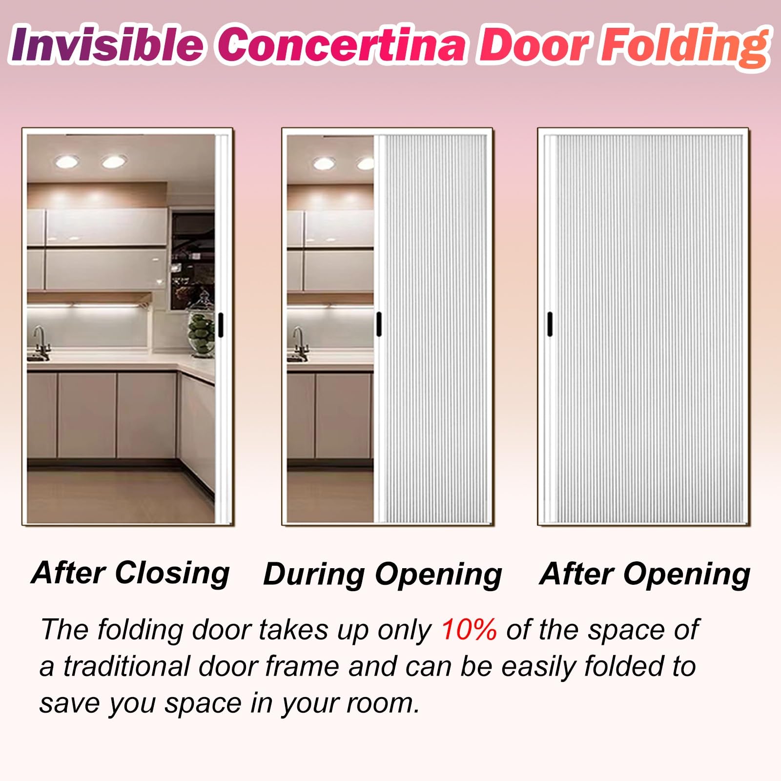 Porta a Soffietto Porte Pieghevoli Alte 200 210 220 230 240 Cm, Senza Foratura Porta A Soffietto Per Cucine/Bagni/Camere Da Letto, Divisorio A Nido D'ape(98x210cm)