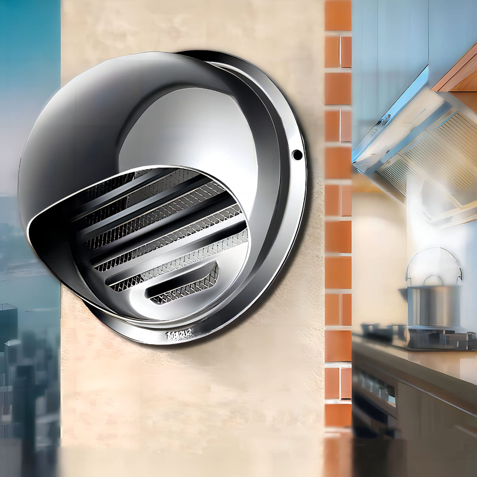 WORDFUN Cubiertas De Rejilla De Ventilación, Rejilla Protección contra Intemperie, Rejilla De Ventilación De Acero Inoxidable, Rejillas Difusores, Tapa De Rejilla Circular