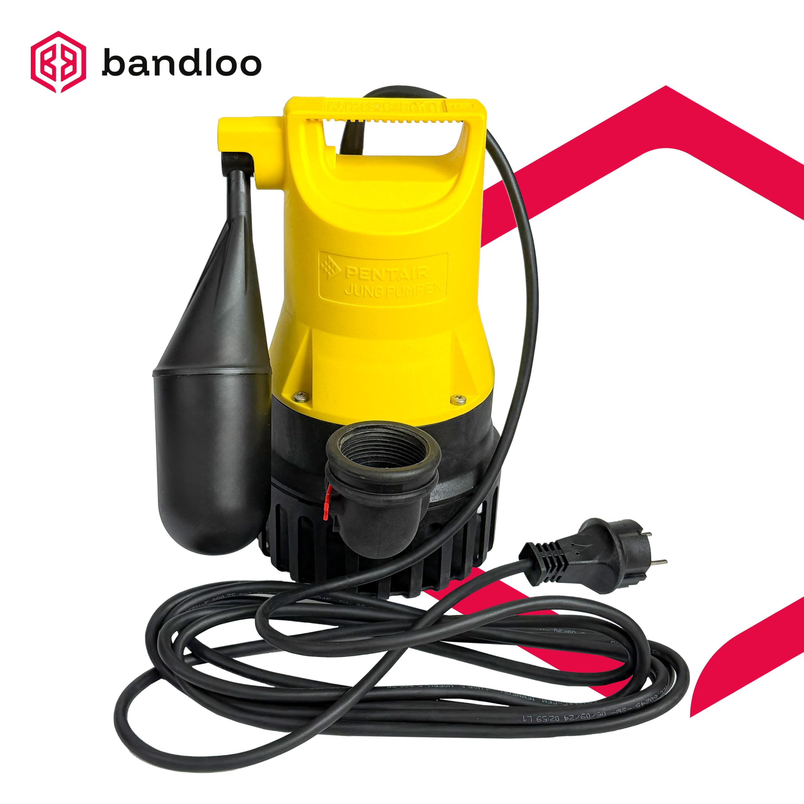 Jung Pumpen JP50000 U3KS Set – Jung U 3 KS Schmutzwasserpumpe mit 10 m Schlauch, DN 32 Anschluss, Tauchpumpe für Keller Entwässerung Abwasserpumpe Zubehör