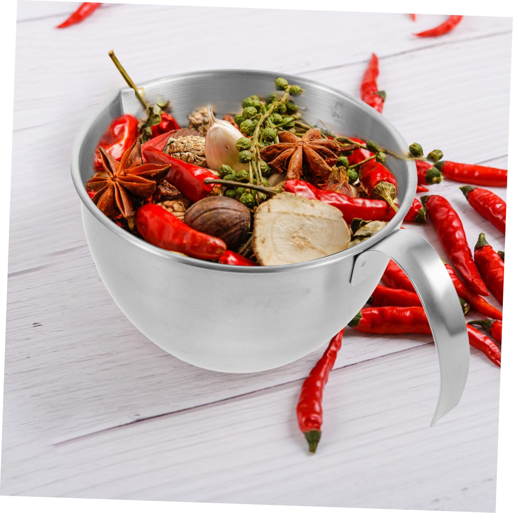 Cabilock 5 Piezas Cuenco de acero inoxidable tazón tazones de preparación cuencos nido verter el tazón de fuente para mezclar alimentos tazones de cocina para mezclar Silver
