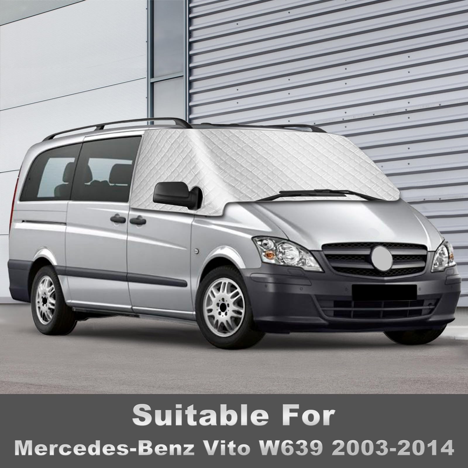Tenda parasole per parabrezza per Mercedes-Benz Vito W639 2003-2014, parasole esterno riflettente a 5 strati, copertura protettiva anti-UV/antigelo/antipolvere per Vito W639 2003-2014