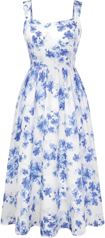 Belle Poque Womens Sundress Vintage A Line Midi Dress