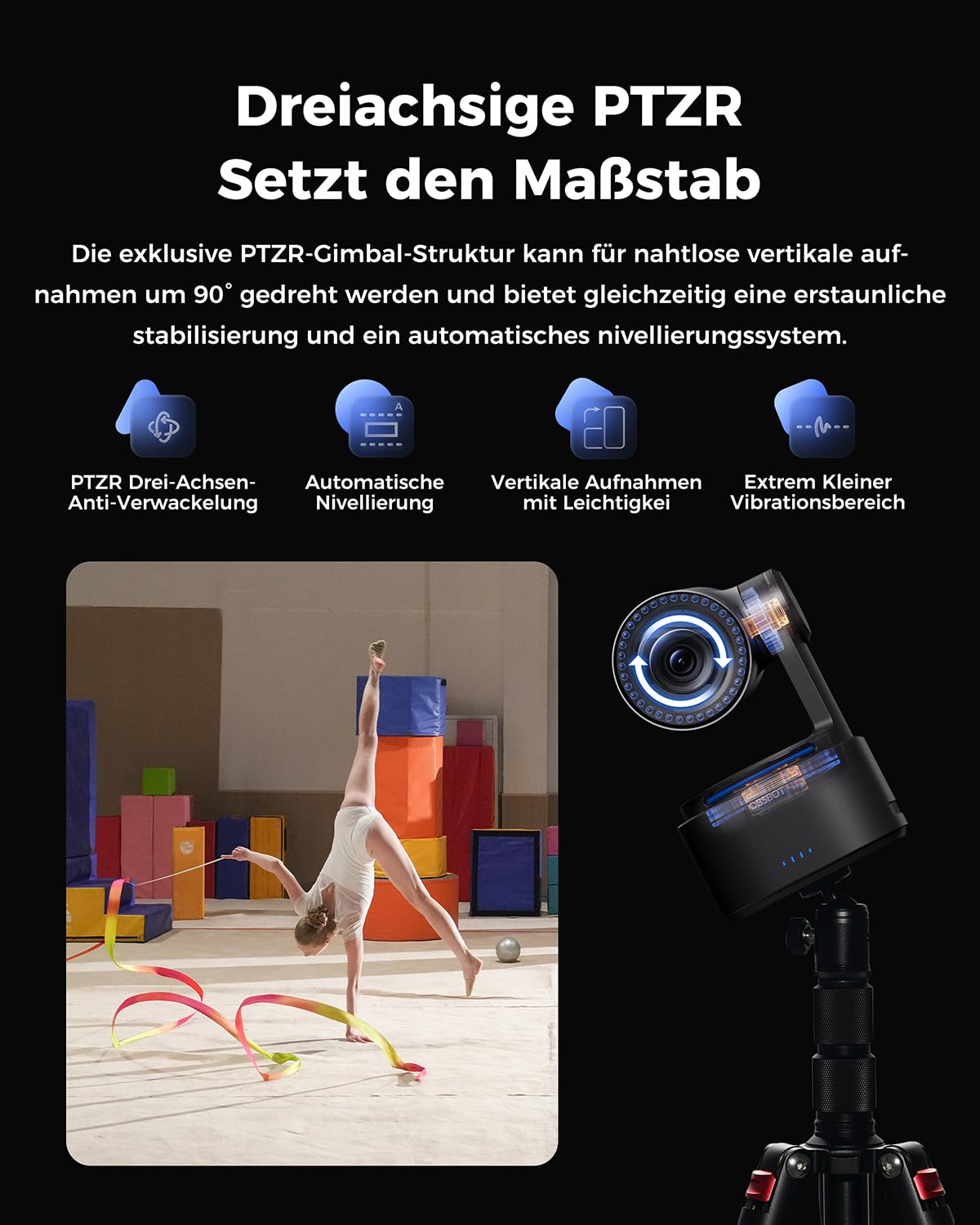 OBSBOT Tail 2 PTZR NDI Kamera 4K@60FPS, Pro KI-Tracking, 1/1,5" CMOS,50 MP | 5X Optischer Zoom, 12X Hybrid-Zoom, SDI/HDMI/IP/USB 3.0-Ausgang, Streaming Für Bildung, Konferenz, Worship(NDI Aktiviert)