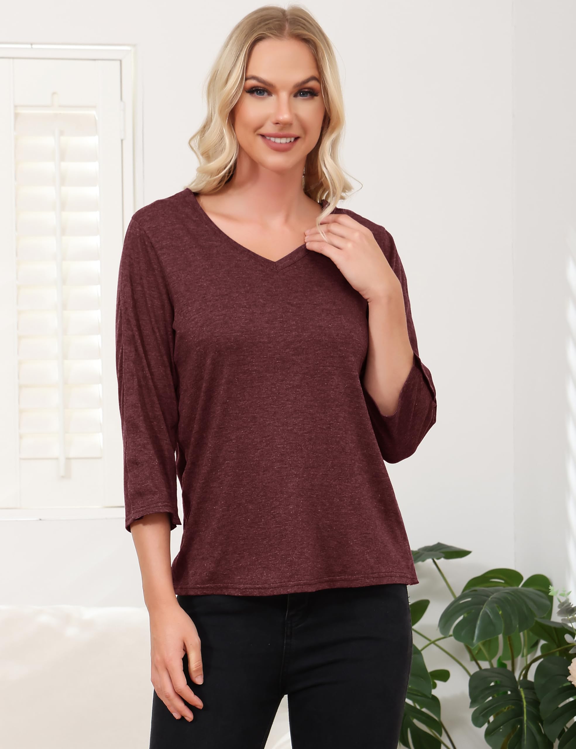 Women's Post Shoulder Surgery Recovery Shirts Tear Away 3/4 Sleeve Full Open Side Snap Chemo Adaptive Clothing