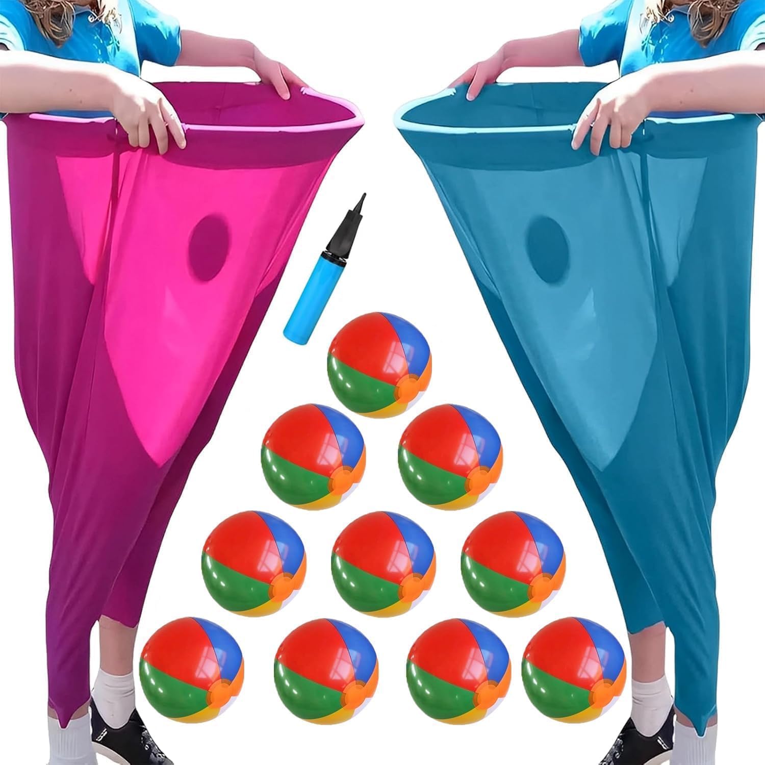 Pipihome Outdoor Spiele Oma Hosen Wurfspiel, 13-Teiliges Gartenspiele für Erwachsene Kinder, Granny Pants Partyspiel mit 10 Hüpfbällen, Lustige Spiele für Draußen Gartenparty, Familienfeier