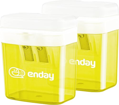 Sacapuntas manual de doble agujero, color verde, sacapuntas jumbo con tapa y contenedor, sacapuntas de mano para lápices grandes y estándar, también