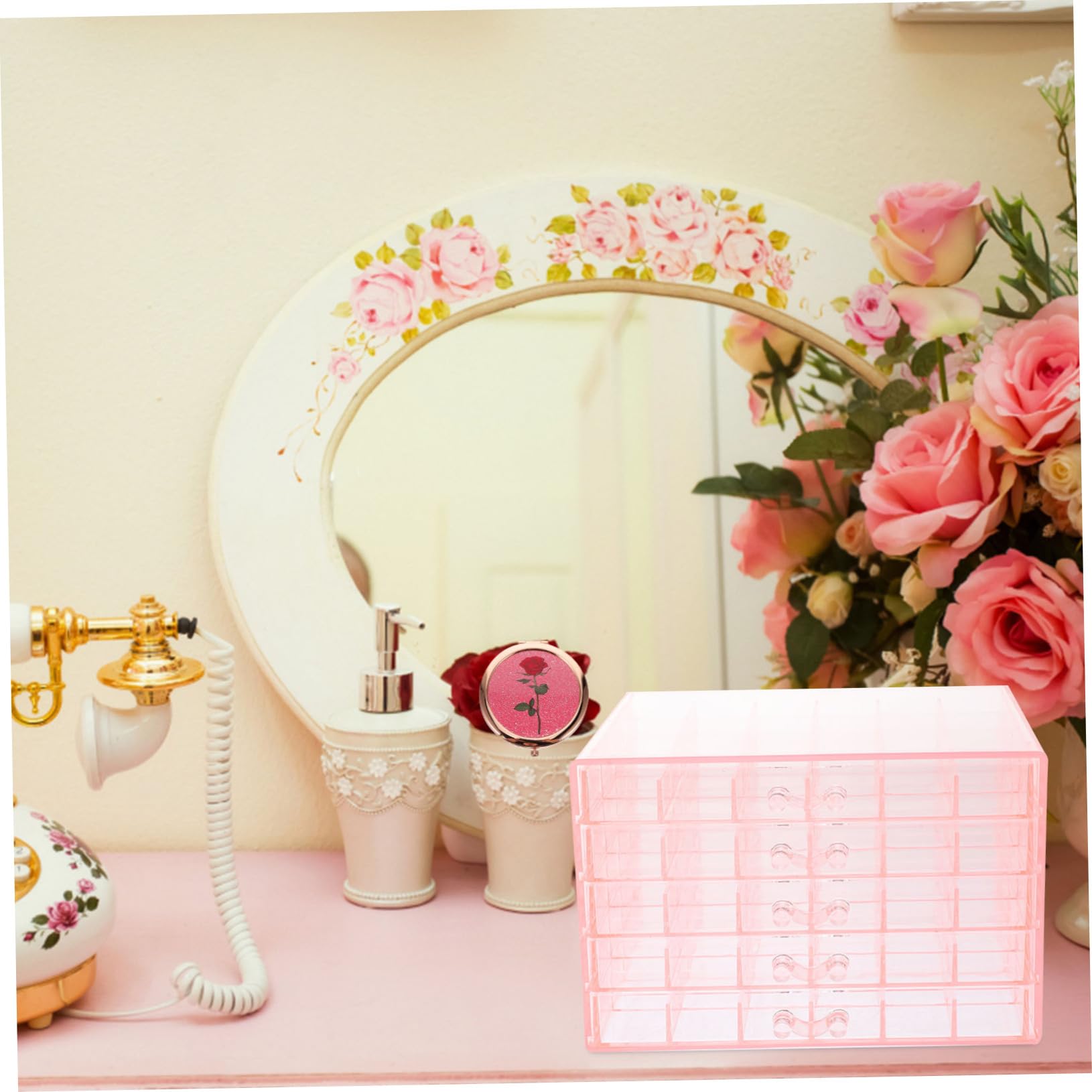 ULTECHNOVO Joyero Organizador Multicapa Rosa de Ps para Almacenamiento