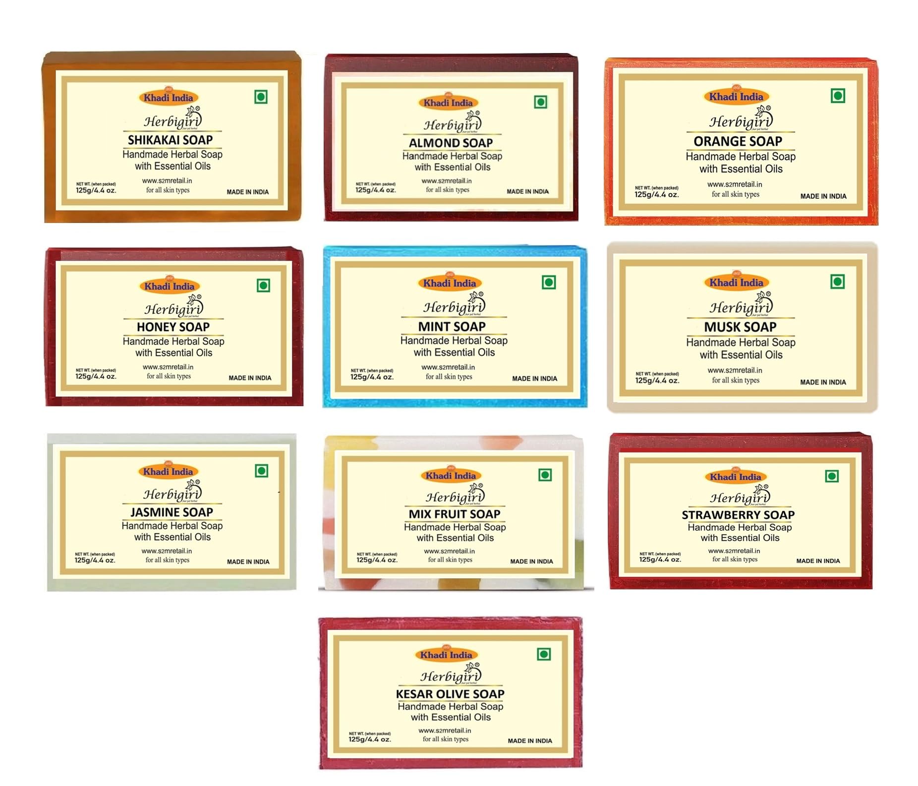 Khadi Soap Gift Set | Pack of 10 Handcrafted Classic Bathing Bars | Enriched with Essential Oils | Gentle & Refreshing Cleansing | Suitable for All Skin Types | For Men & Women-picture-25
