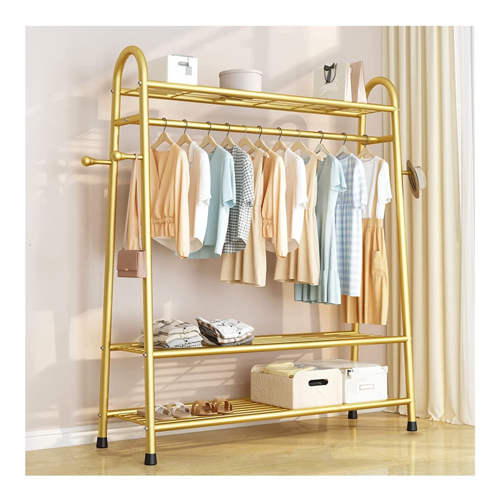 Garment Rail Heavy Duty Coat Racks Freestanding Metal Garment Clothes Dress