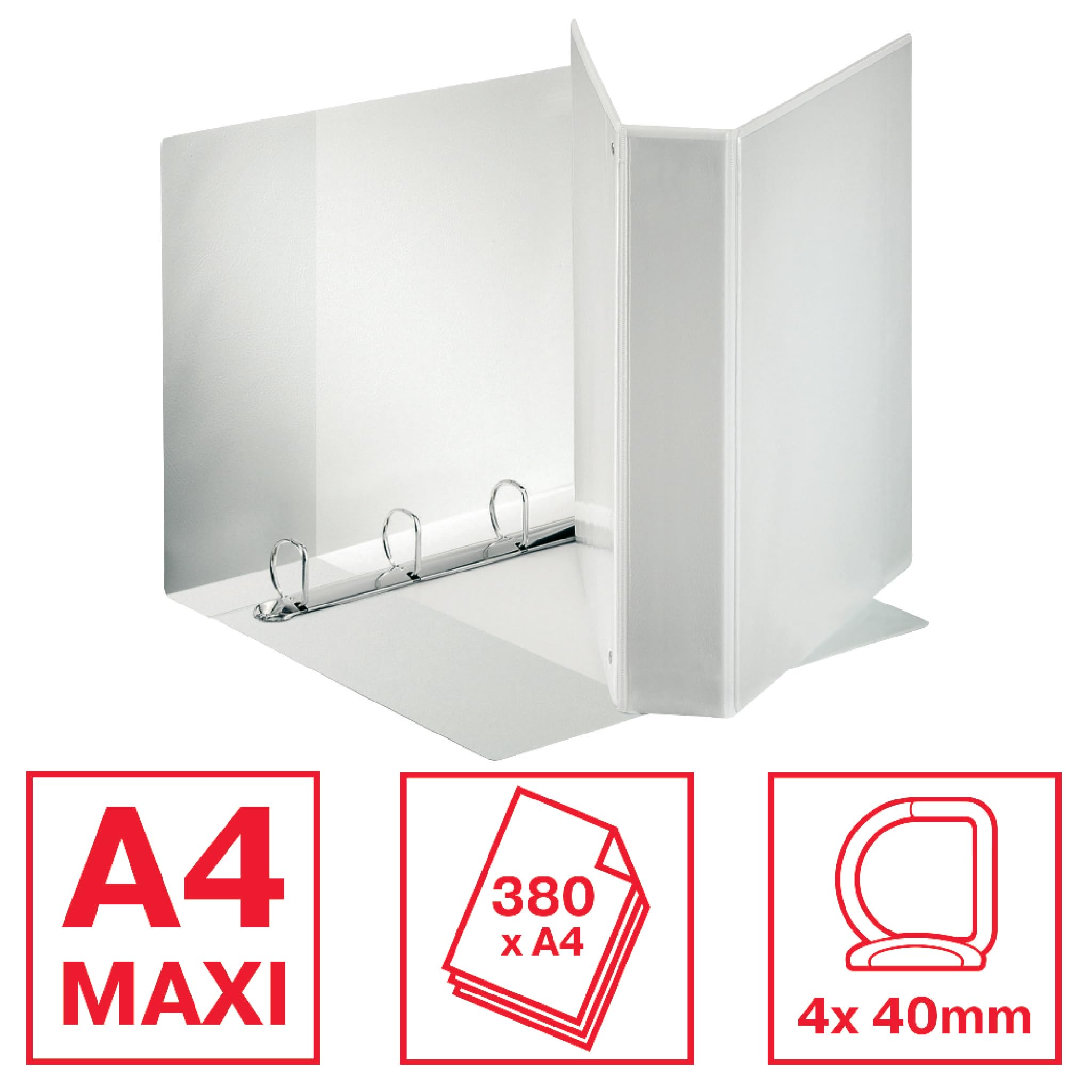 Raccoglitore personalizzabile Display - 4 anelli a D 50 mm - dorso 7,1 cm 22x30 cm - bianco - Esselte - Conf. 12 Pezzi