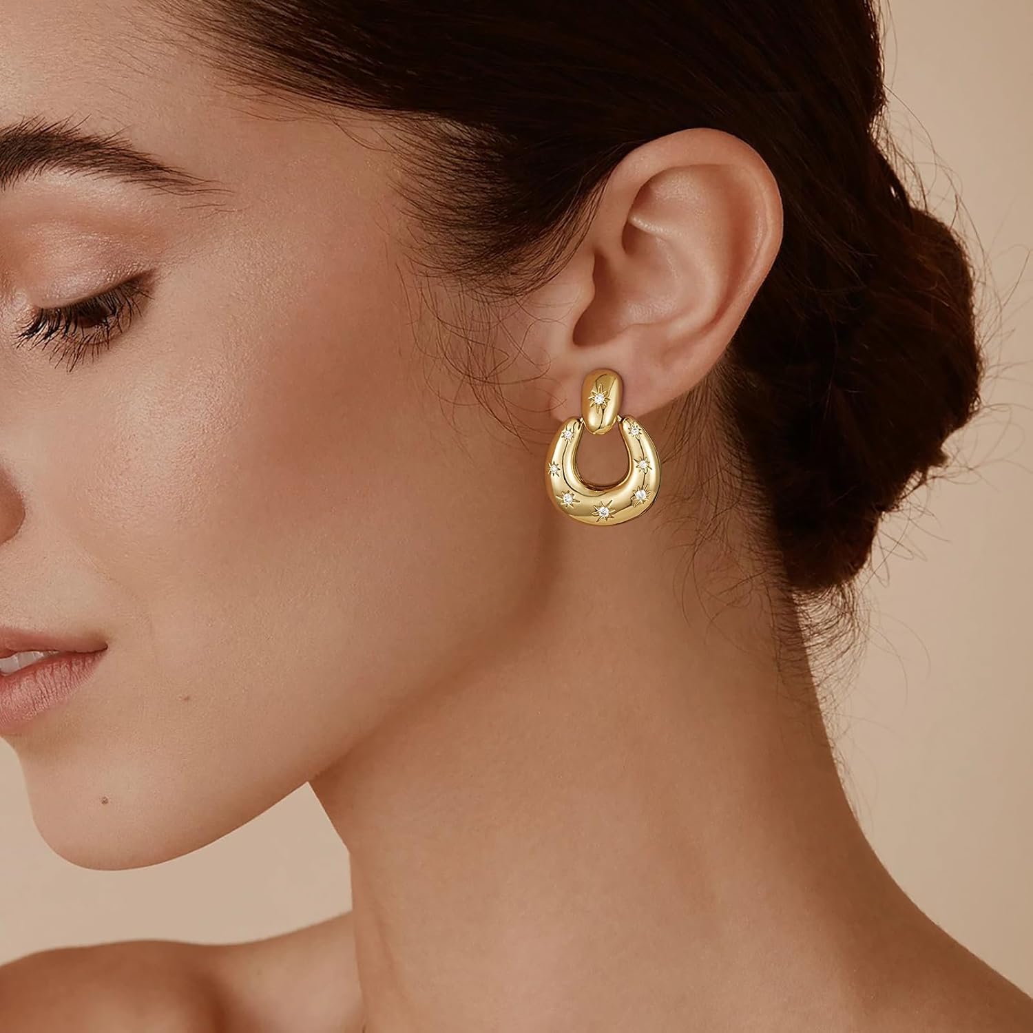 Clip on Earrings for Women Hypoallergenic Statement Retro Clip Earrings 14K Gold/Silver Plated Hoop Dangle Earrings 5A Cubic Zirconia Round Multiple Styles for Women Fashion Trendy Jewelry Gifts - Image 2