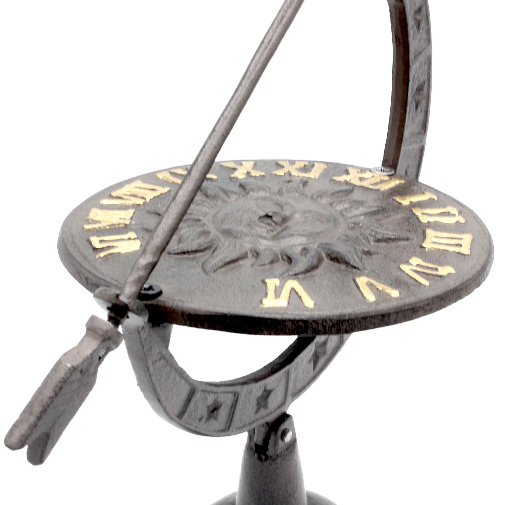 Fishtec - Cadran Solaire Antique en Fer forgé - Gnomon Fonctionnel Chiffres Bien Visibles 32 x 15 cm résistant aux intempéries - Décoration élégante pour Jardin terrasse et extérieur à Poser