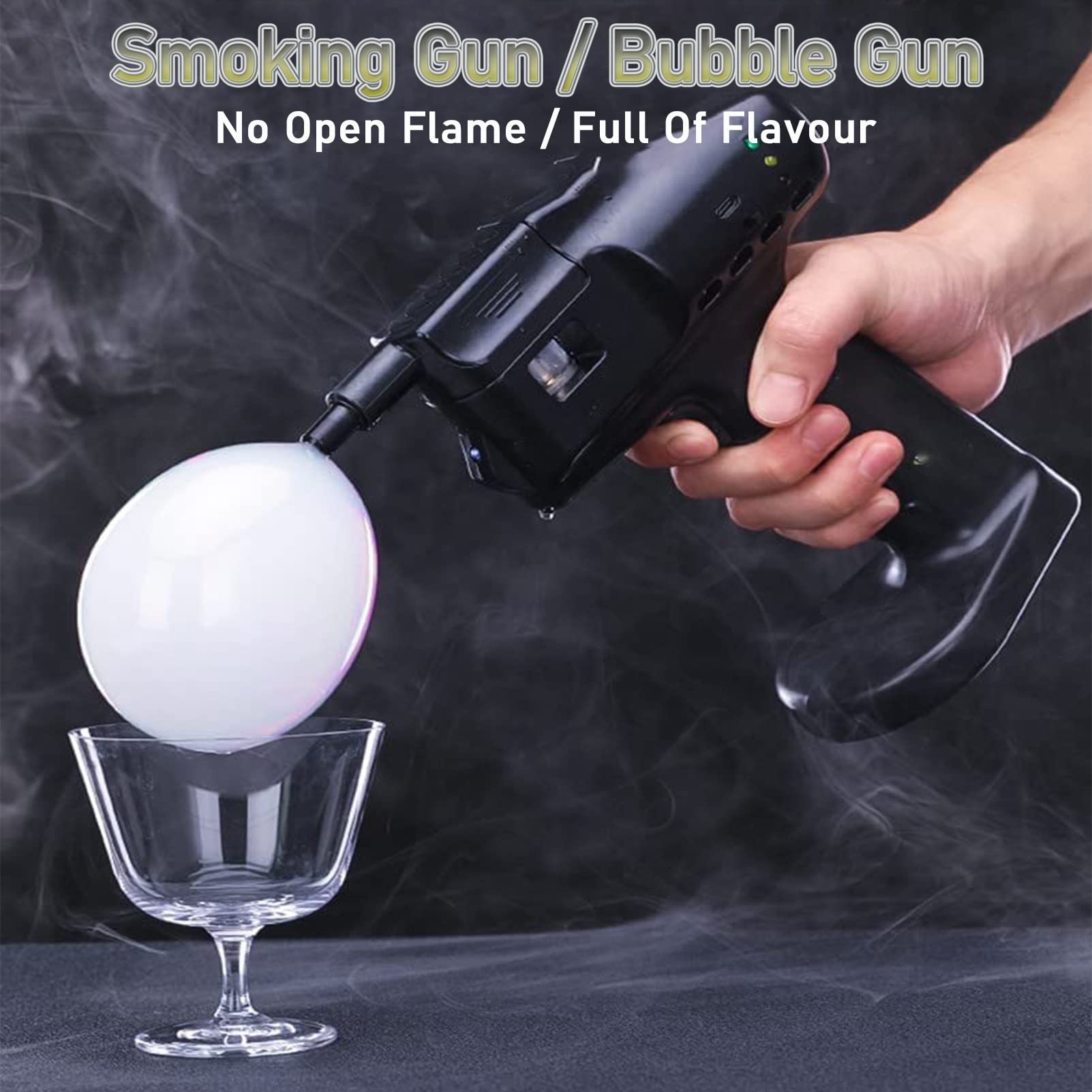 RayGenius Cocktail Bubbler Kit Bartending Smoke Making Machine Infusor De Humo PortáTil Molecular Bubble Sprayer for Bar Kitchen Tools